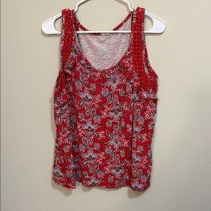 Maurices Red Floral Tank Top